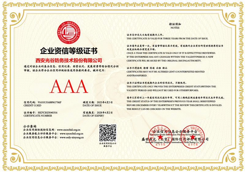 企业资信等级证书